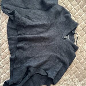 Halogen Black Wool Poncho